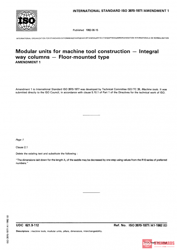 ISO 3970:1977/Amd 1:1982 PDF