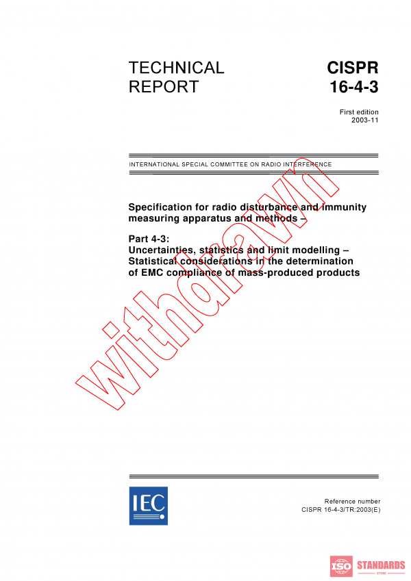 CISPR TR 16-4-3:2003 PDF