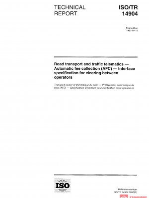 ISO/TR 14904:1997 PDF