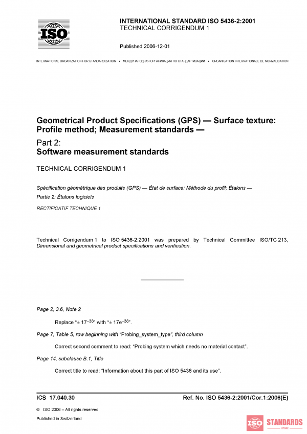 ISO 5436-2:2001/Cor 1:2006 PDF