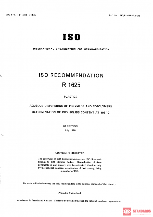 ISO/R 1625:1970 PDF