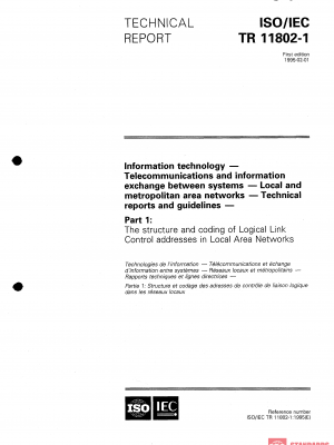 ISO/IEC TR 11802-1:1995 PDF