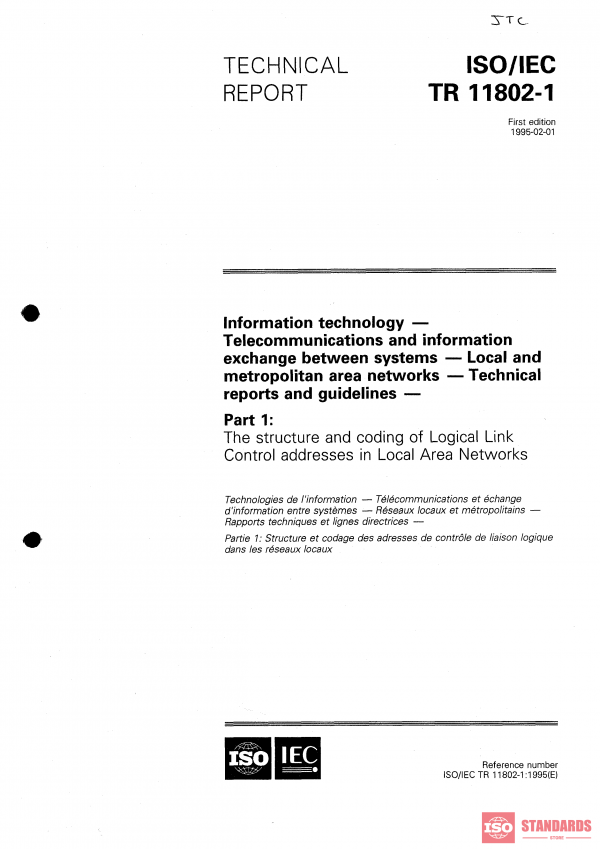 ISO/IEC TR 11802-1:1995 PDF
