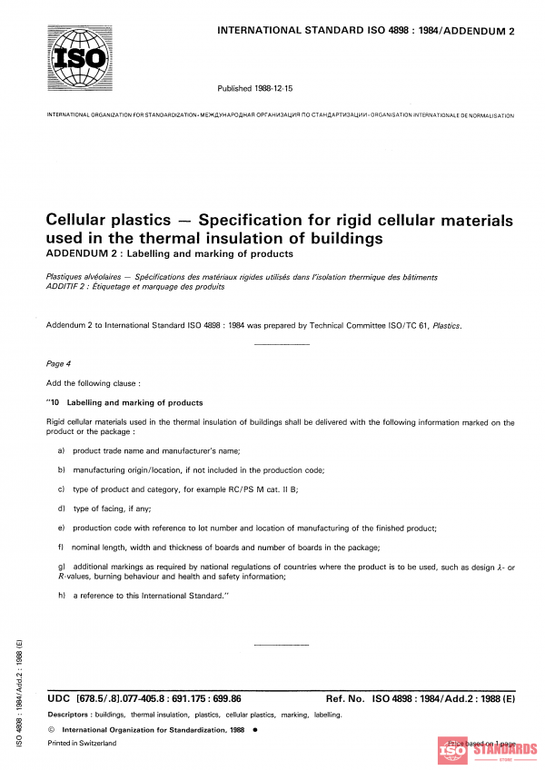 ISO 4898:1984/Add 2:1988 PDF