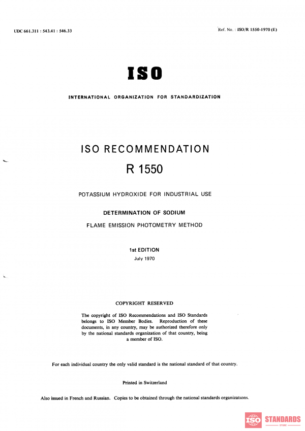 ISO/R 1550:1970 PDF