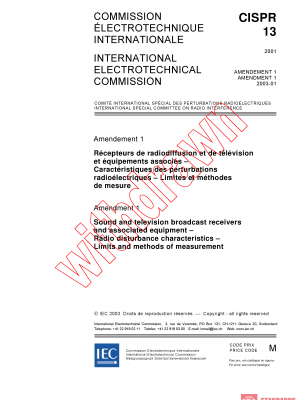 CISPR 13:2001/AMD1:2003 PDF
