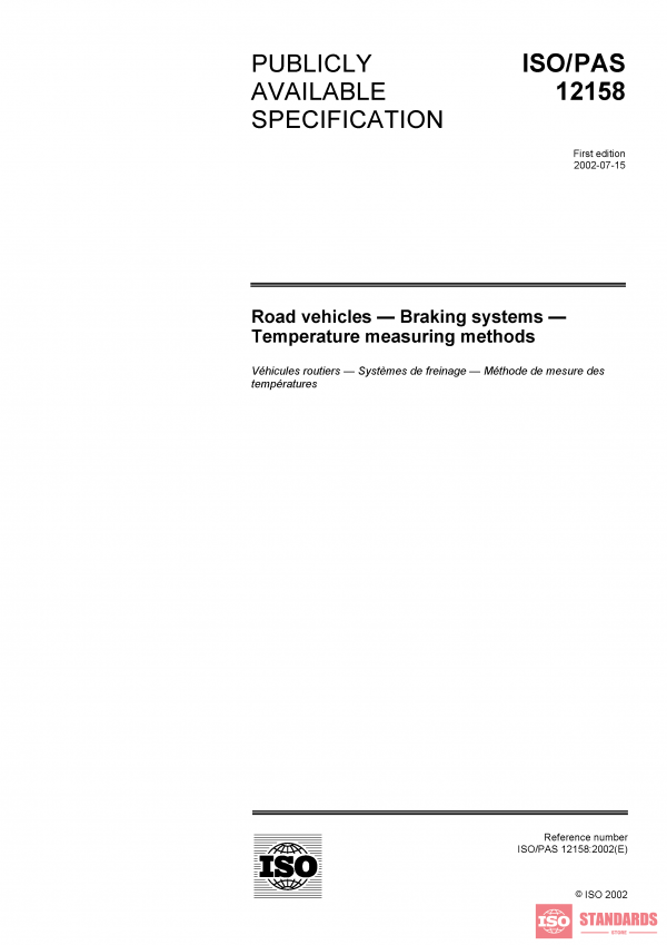 ISO/PAS 12158:2002 PDF