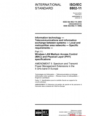 ISO/IEC 8802-11:2005/Amd 5:2006 PDF
