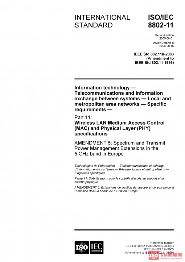 ISO/IEC 8802-11:2005/Amd 5:2006 PDF