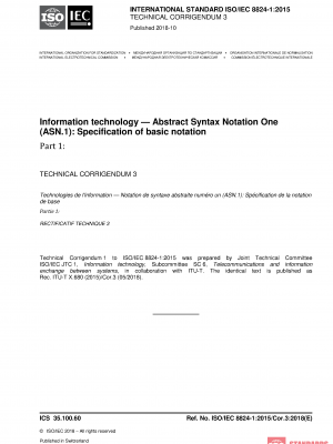 ISO/IEC 8824-1:2015/COR3:2018 PDF