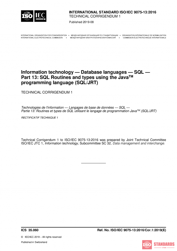 ISO/IEC 9075-13:2016/Cor 1:2019 PDF