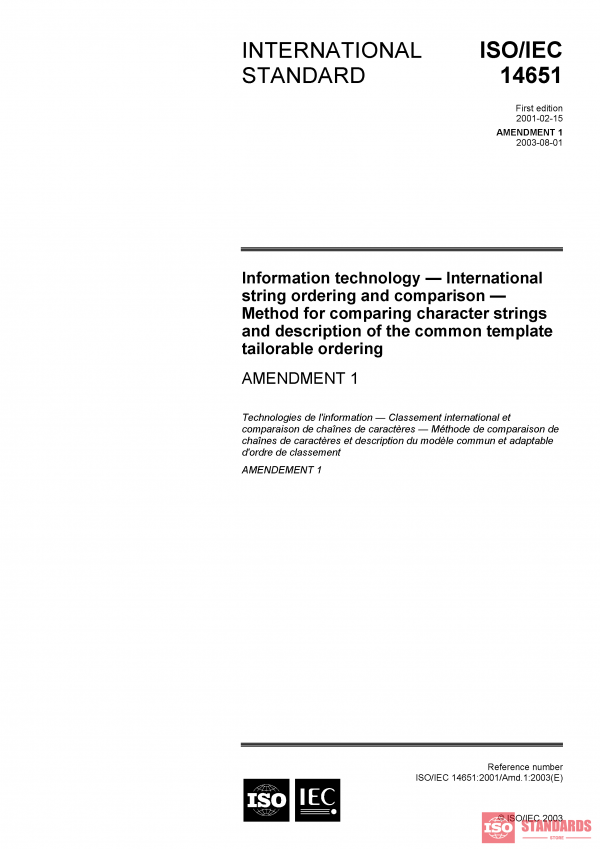 ISO/IEC 14651:2001/AMD1:2003 PDF
