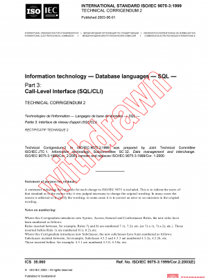 ISO/IEC 9075-3:1999/COR2:2003 PDF