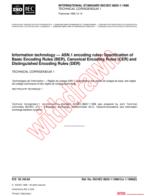 ISO/IEC 8825-1:1998/COR1:1999 PDF