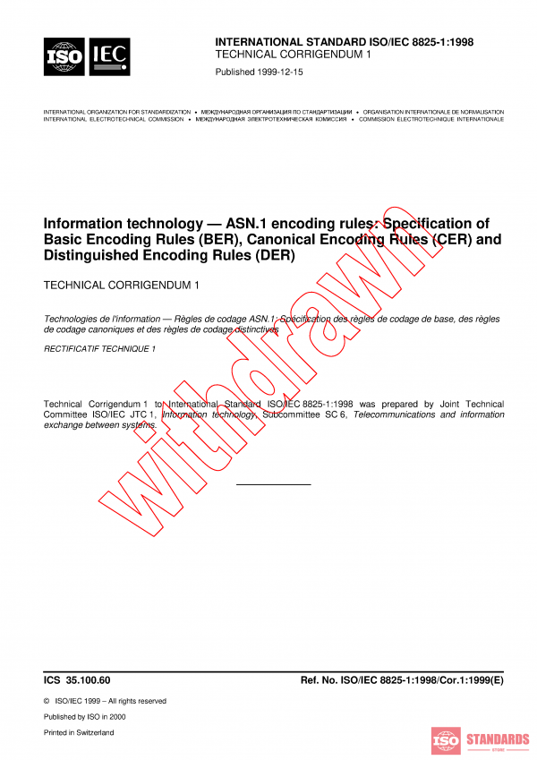 ISO/IEC 8825-1:1998/COR1:1999 PDF