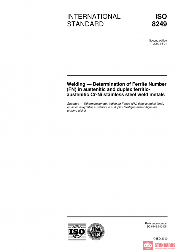 ISO 8249:2000 PDF