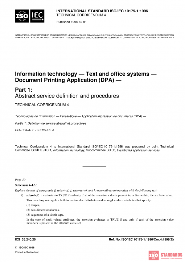 ISO/IEC 10175-1:1996/Cor 4:1998 PDF
