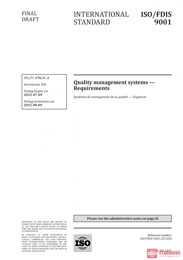 ISO/FDIS 9001 :2015 PDF