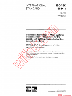 ISO/IEC 9834-1:1993/AMD1:1997 PDF