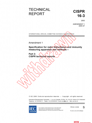 CISPR TR 16-3:2003/AMD1:2005 PDF