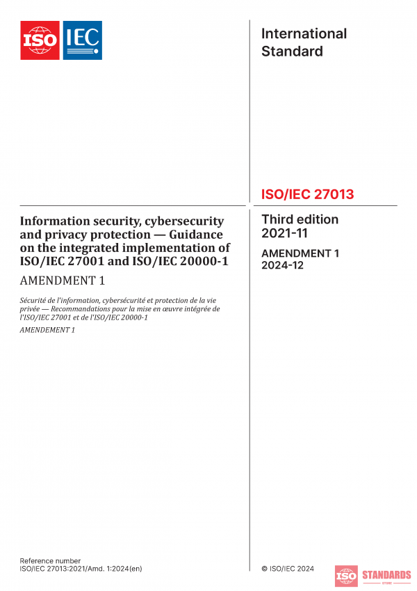ISO/IEC 27013:2021/Amd 1:2024 PDF
