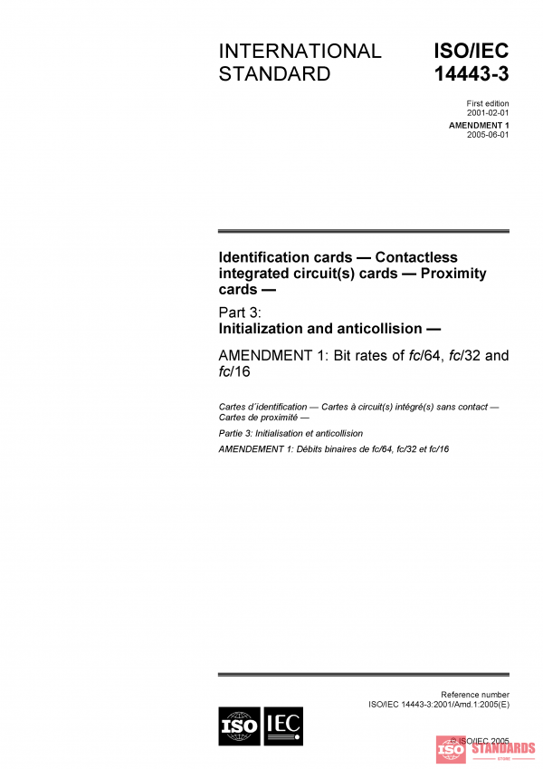 ISO/IEC 14443-3:2001/AMD1:2005 PDF