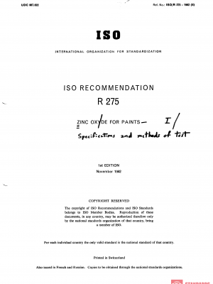 ISO/R 275:1962 PDF
