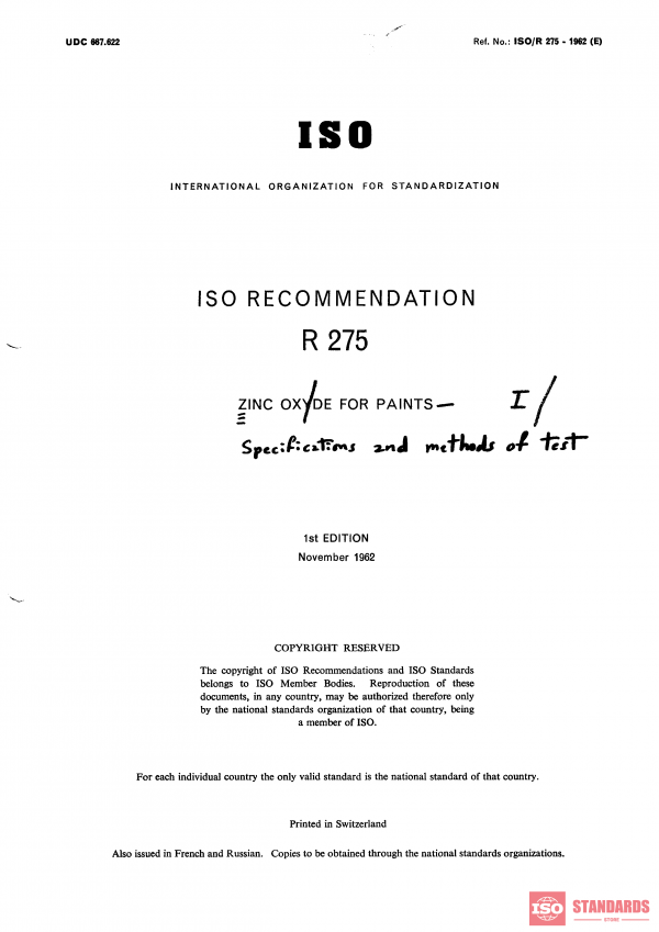 ISO/R 275:1962 PDF
