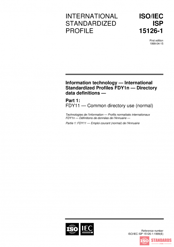 ISO/IEC ISP 15126-1:1999 PDF