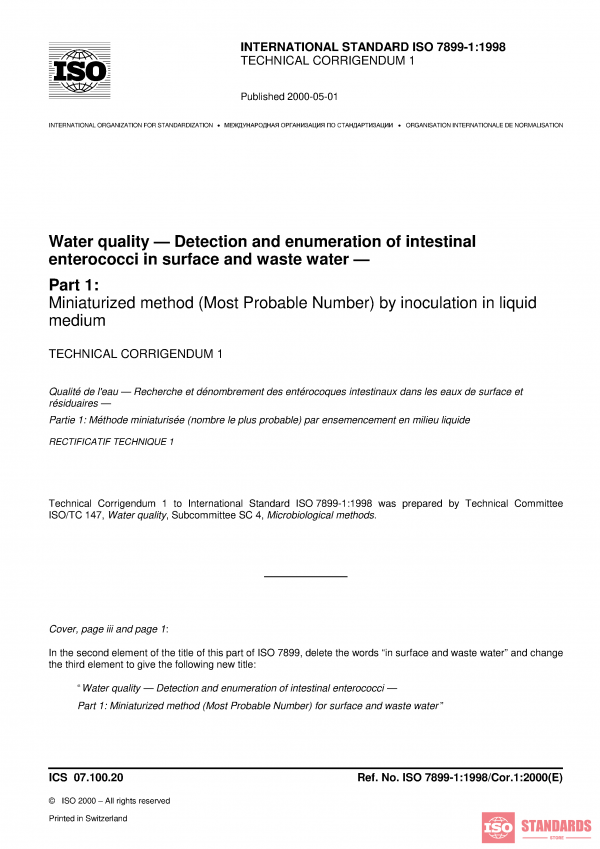 ISO 7899-1:1998/Cor 1:2000 PDF