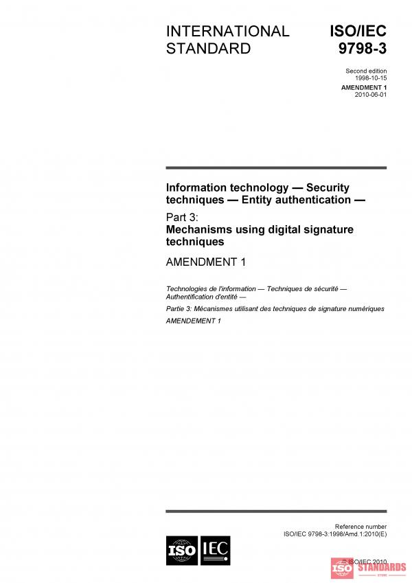 ISO/IEC 9798-3:1998/Amd 1:2010 PDF