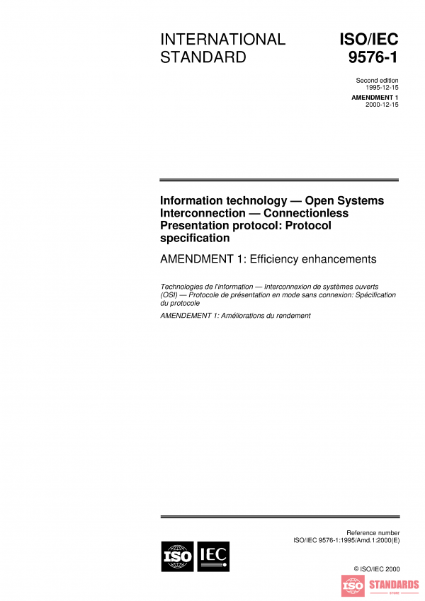 ISO/IEC 9576-1:1995/AMD1:2000 PDF