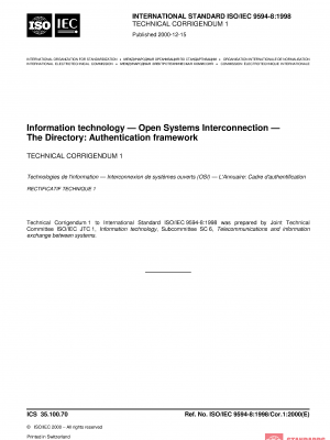 ISO/IEC 9594-8:1998/Cor 1:2000 PDF