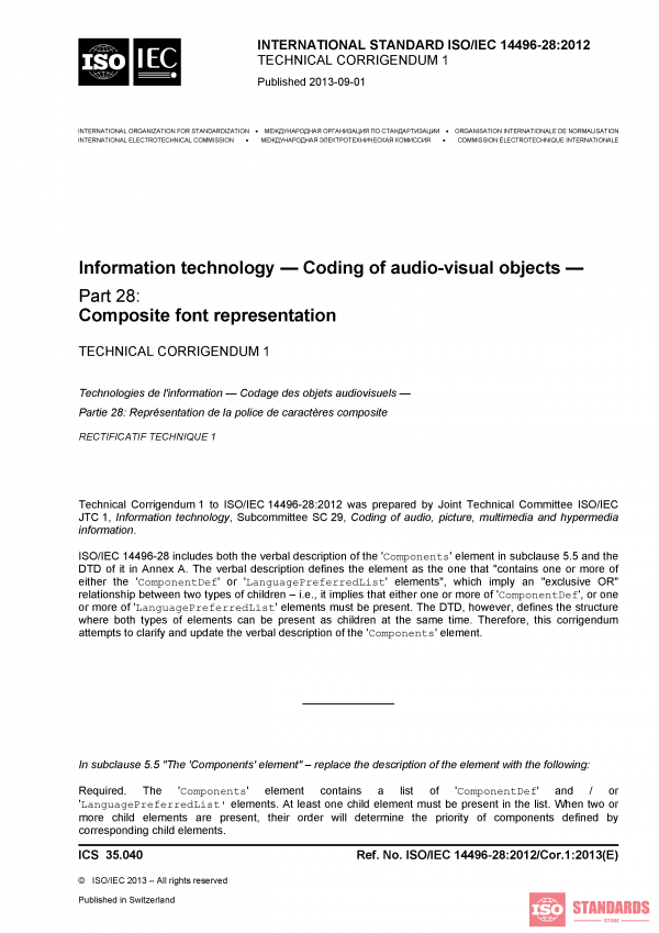 ISO/IEC 14496-28:2012/COR1:2013 PDF