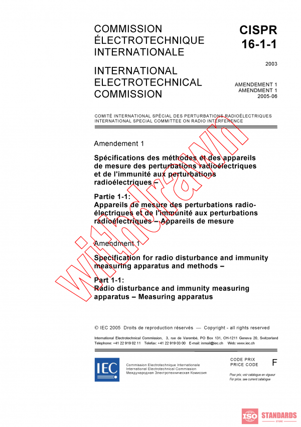 CISPR 16-1-1:2003/AMD1:2005 PDF