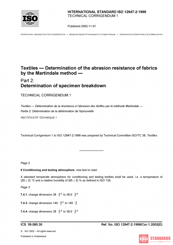ISO 12947-2:1998/Cor 1:2002 PDF