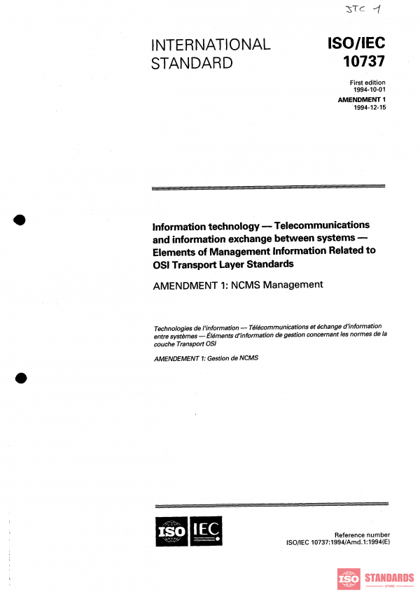 ISO/IEC 10737:1994/Amd 1:1994 PDF