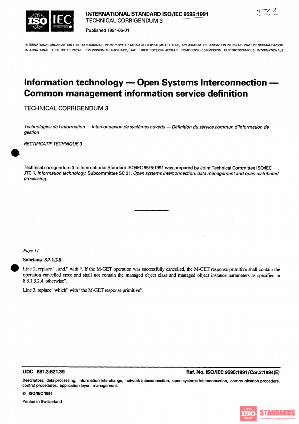 ISO/IEC 9595:1991/Cor 3:1994 PDF