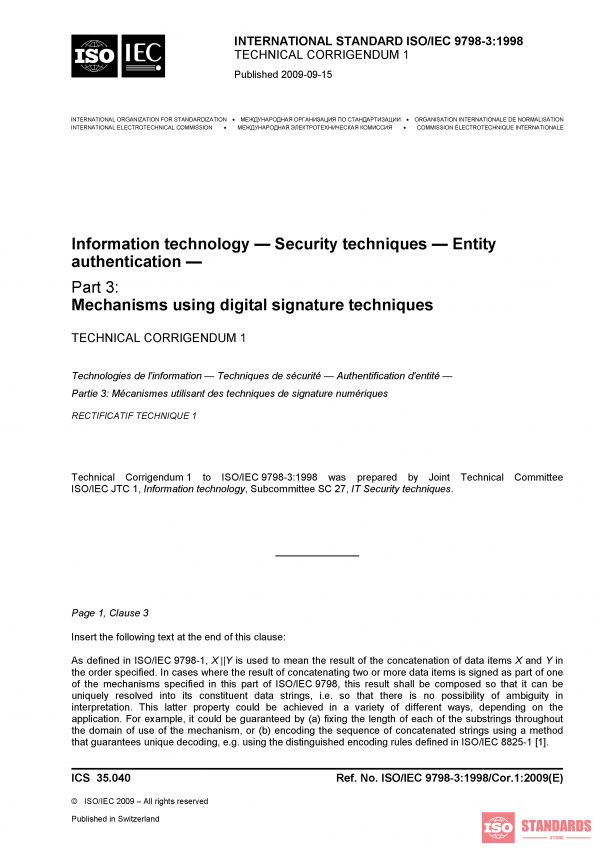 ISO/IEC 9798-3:1998/COR1:2009 PDF