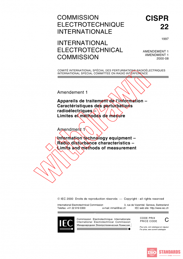 CISPR 22:1997/AMD1:2000 PDF