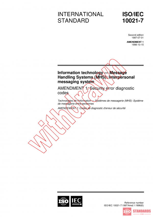 ISO/IEC 10021-7:1997/AMD1:1998 PDF