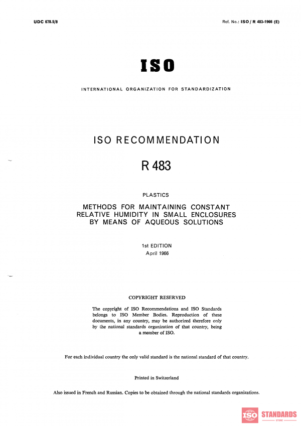 ISO/R 483:1966 PDF