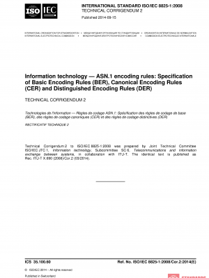 ISO/IEC 8825-1:2008/COR2:2014 PDF