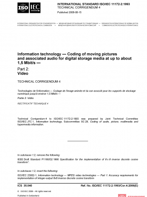ISO/IEC 11172-2:1993/Cor 4:2006 PDF