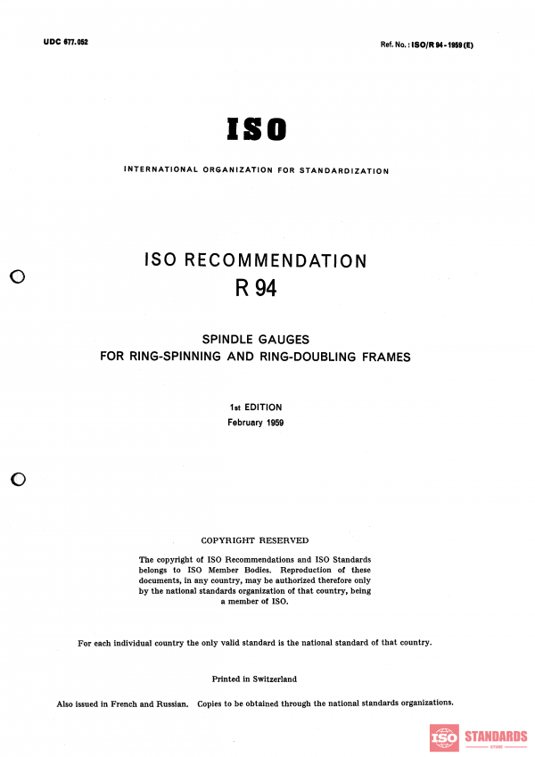 ISO/R 94:1959 PDF