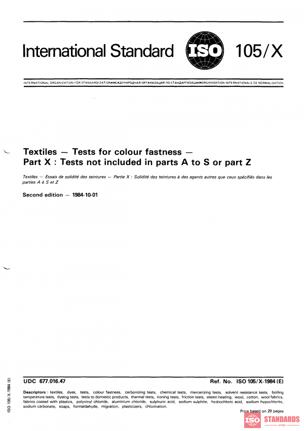 ISO 105-X:1984 PDF