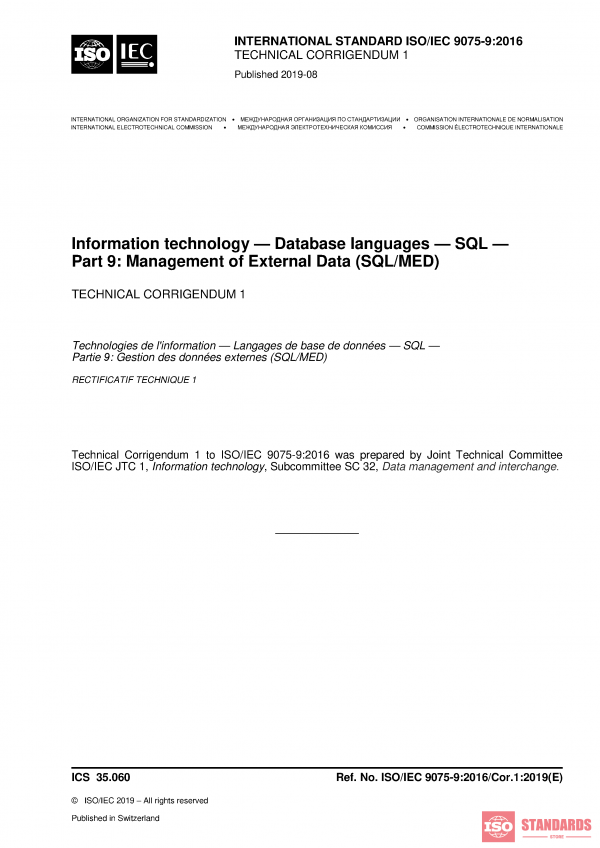 ISO/IEC 9075-9:2016/COR1:2019 PDF