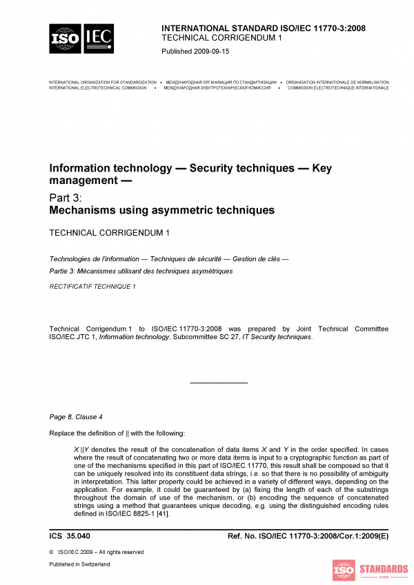 ISO/IEC 11770-3:2008/COR1:2009 PDF