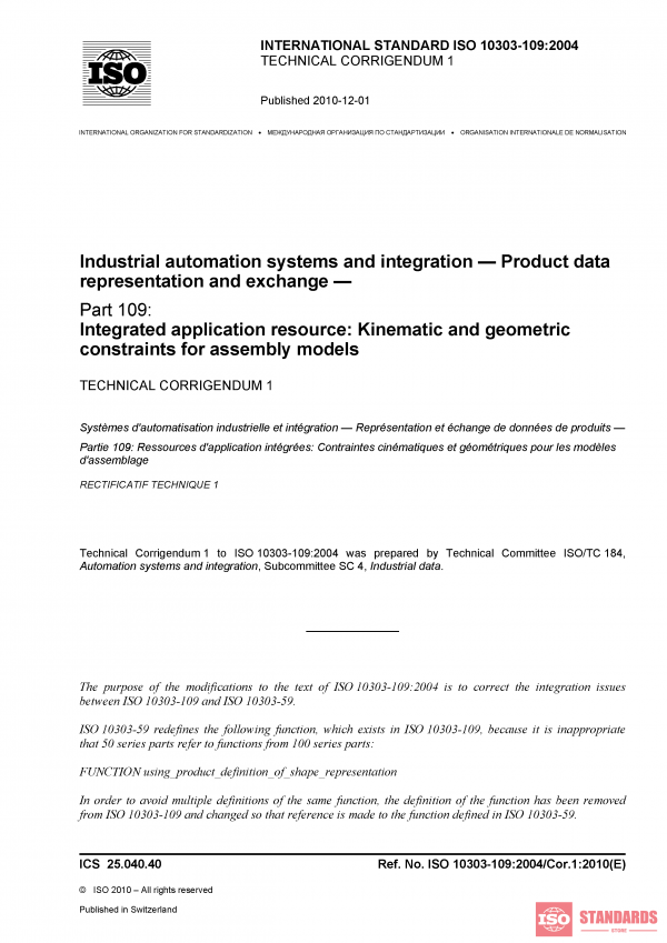 ISO 10303-109:2004/Cor 1:2010 PDF