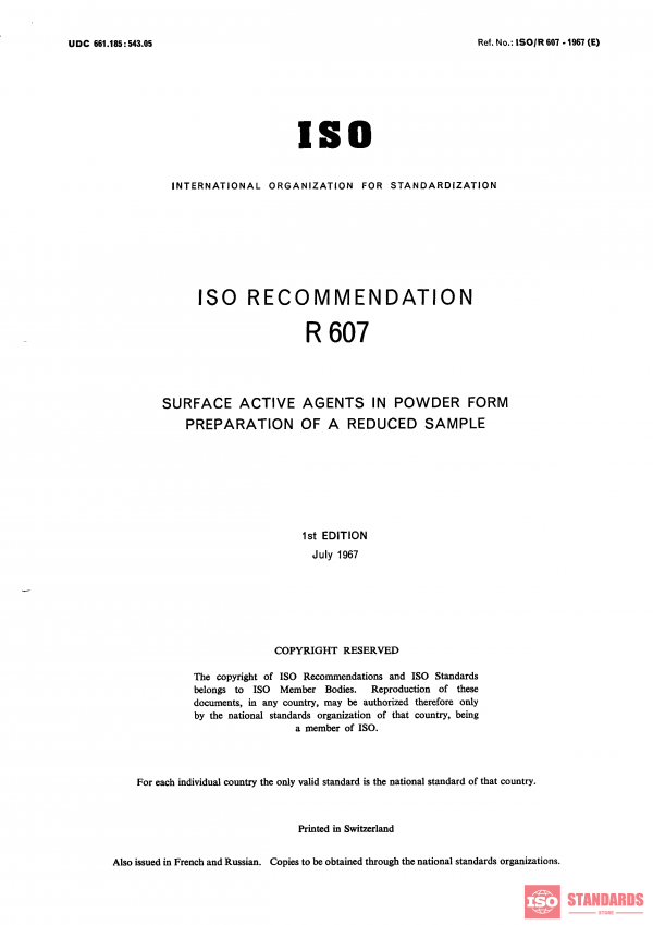 ISO/R 607:1967 PDF